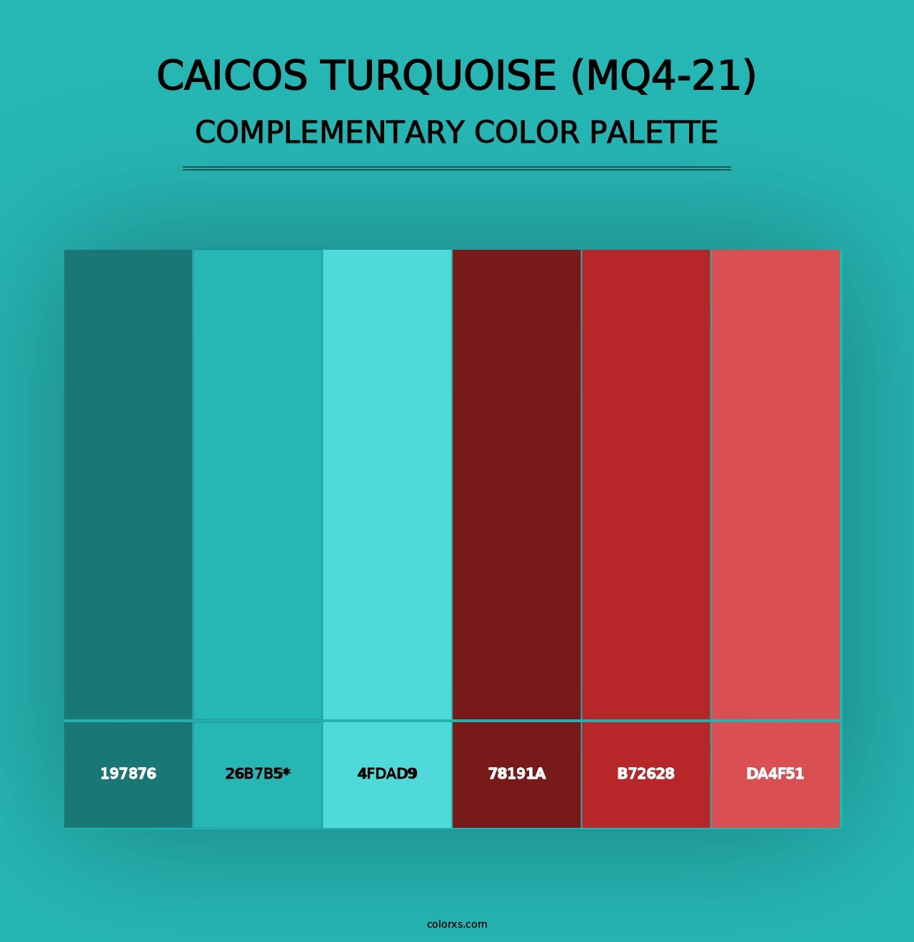 Caicos Turquoise (MQ4-21) - Complementary Color Palette