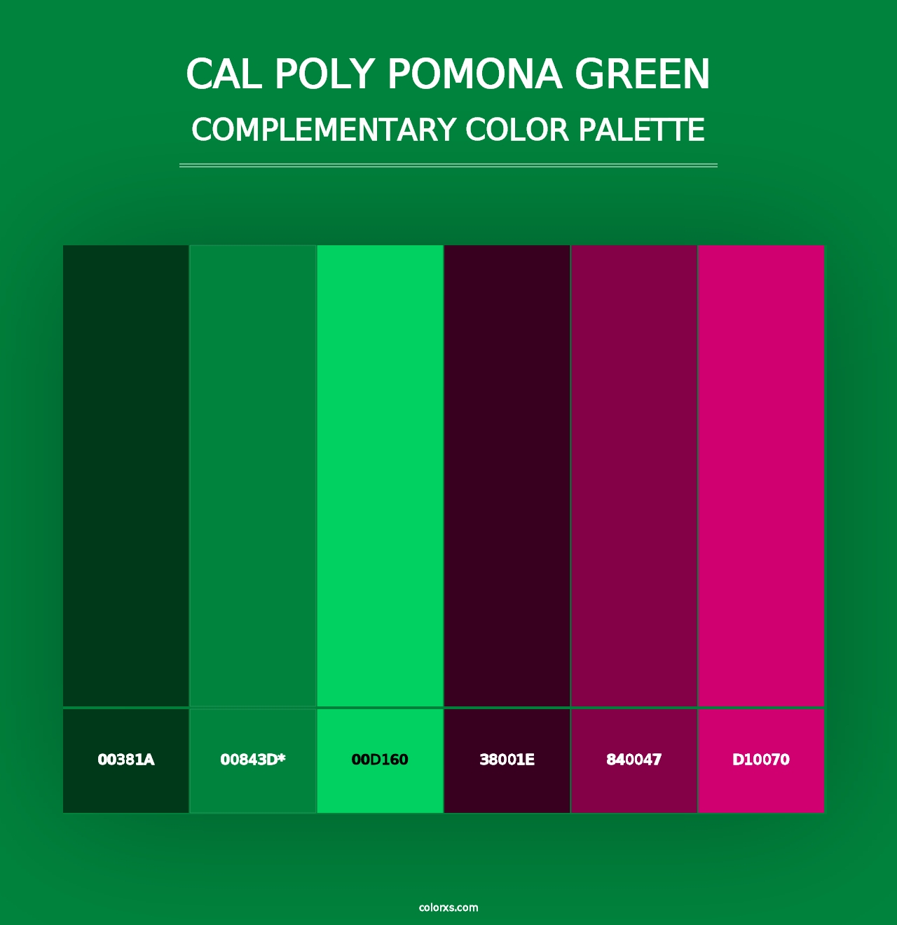 Cal Poly Pomona Green - Complementary Color Palette