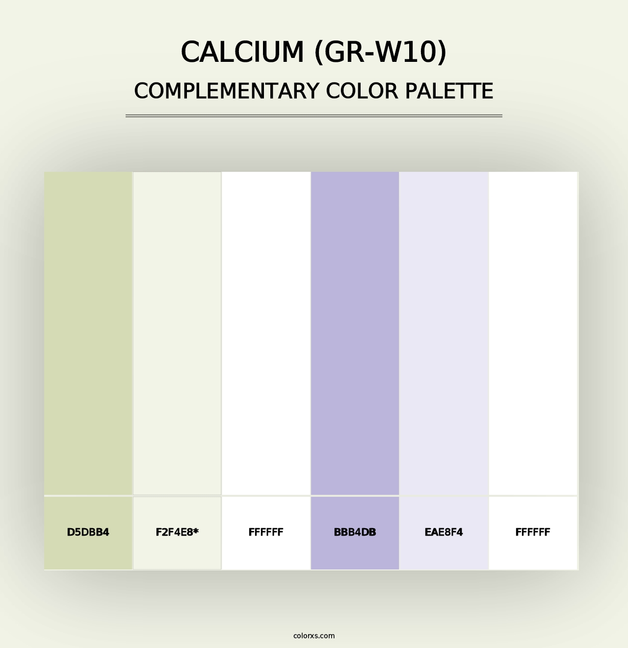 Calcium (GR-W10) - Complementary Color Palette