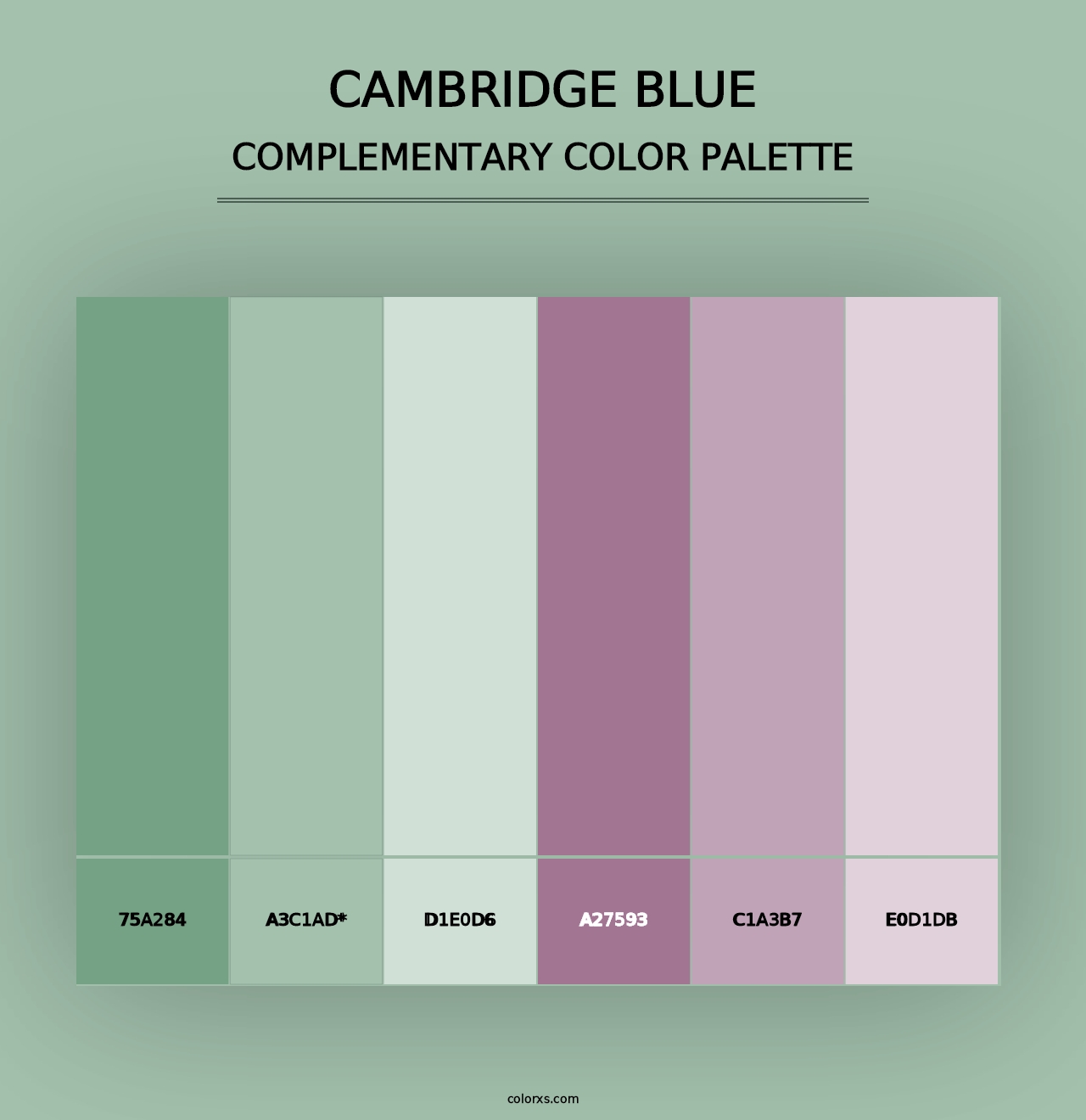 Cambridge Blue - Complementary Color Palette