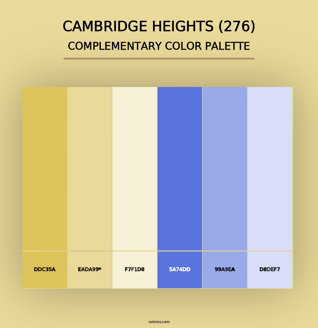 Cambridge Heights (276) - Complementary Color Palette