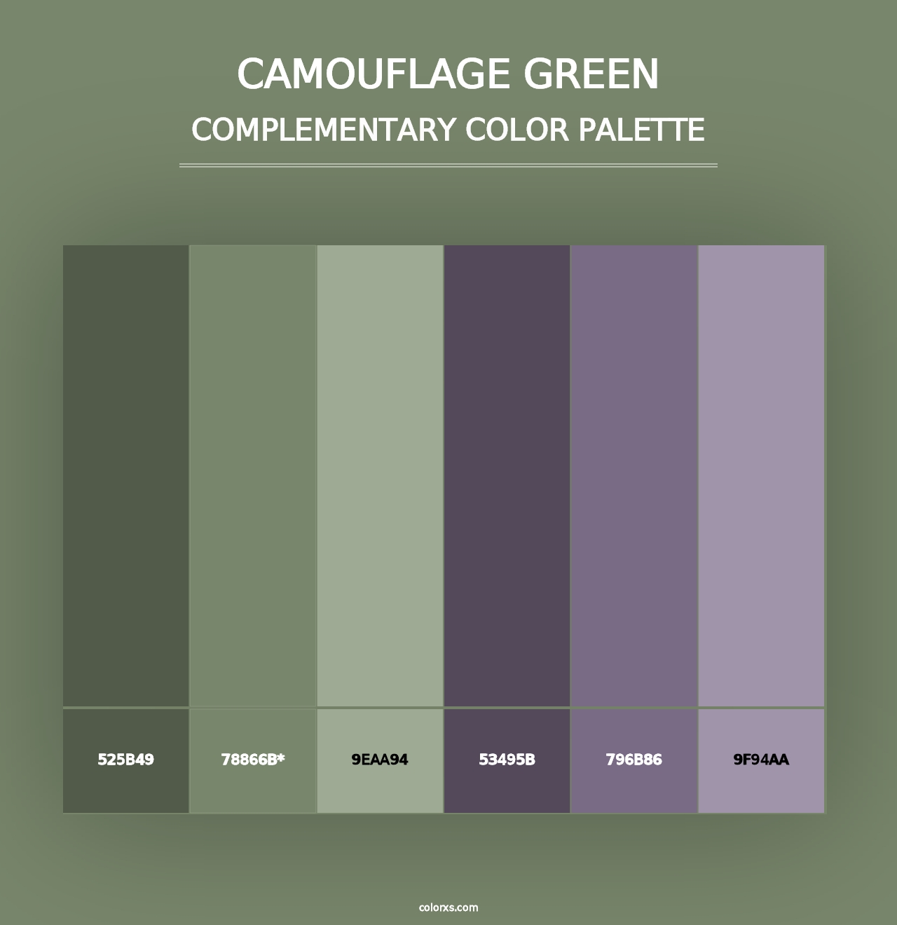 Camouflage Green - Complementary Color Palette