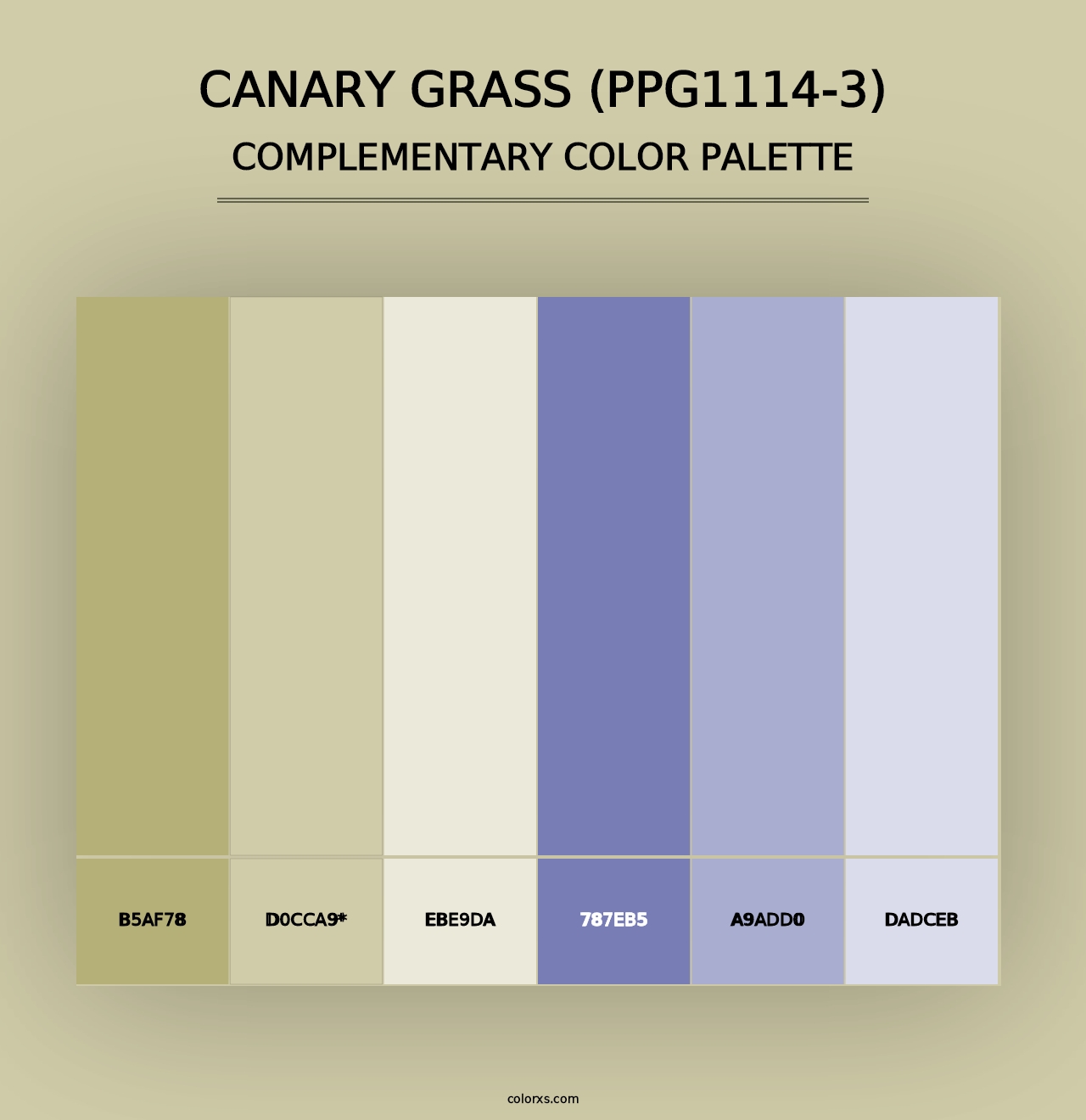 Canary Grass (PPG1114-3) - Complementary Color Palette