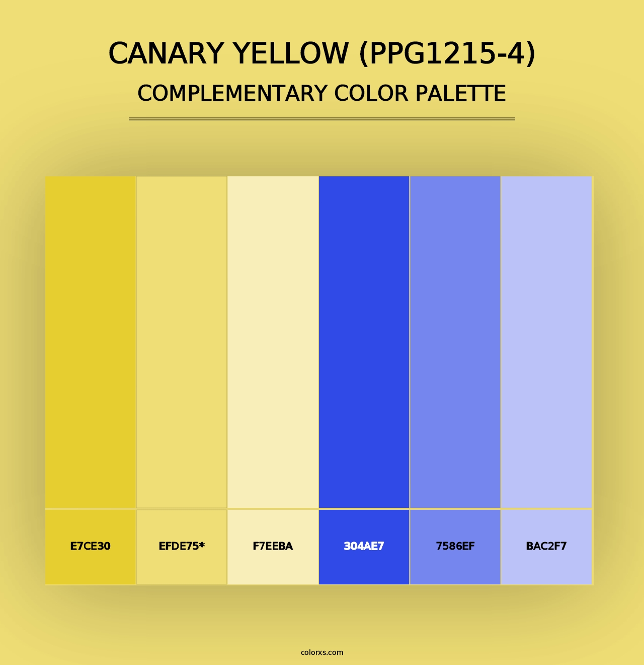 Canary Yellow (PPG1215-4) - Complementary Color Palette