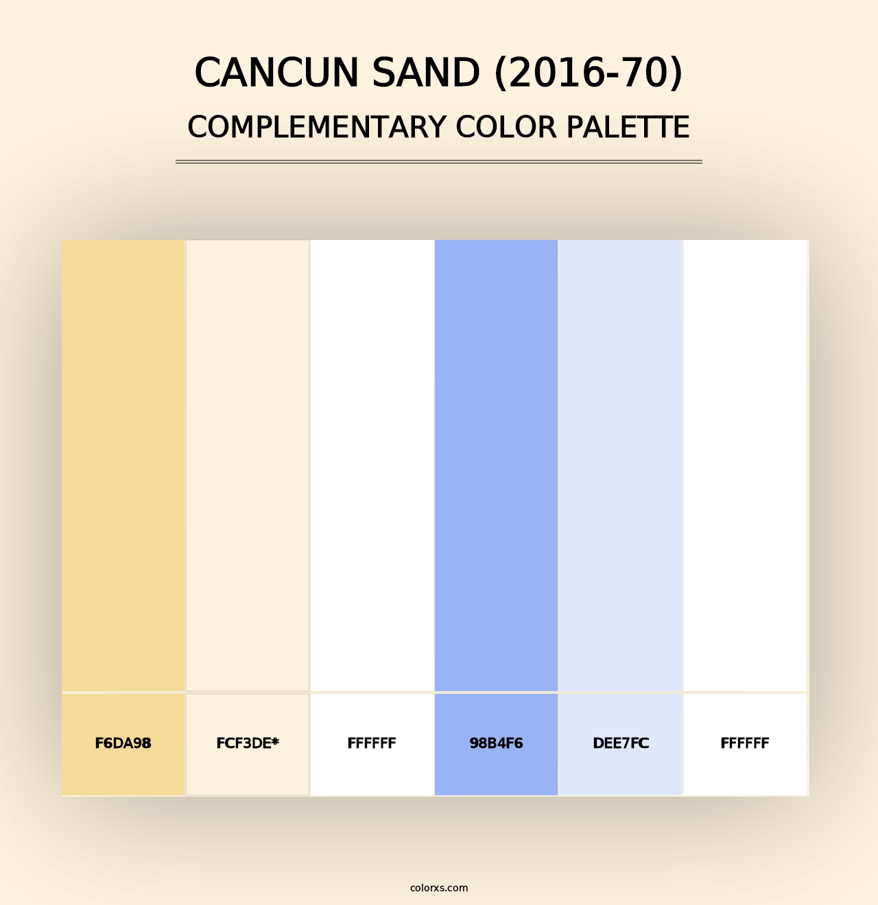 Cancun Sand (2016-70) - Complementary Color Palette