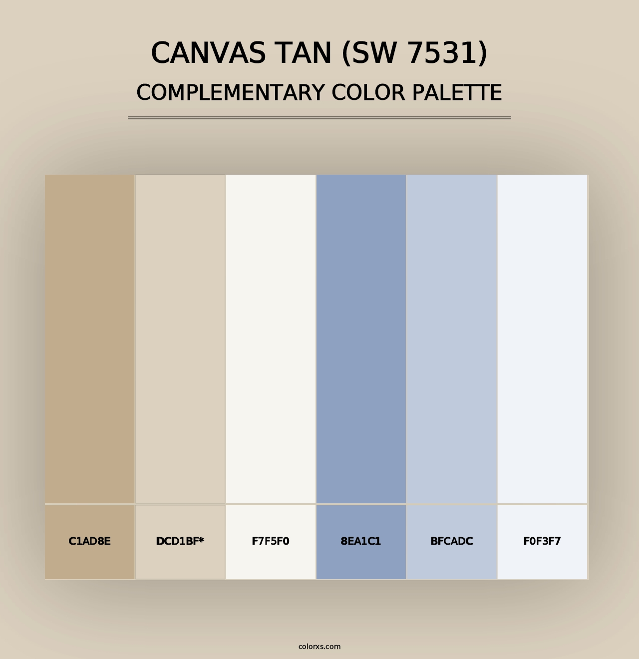 Canvas Tan (SW 7531) - Complementary Color Palette