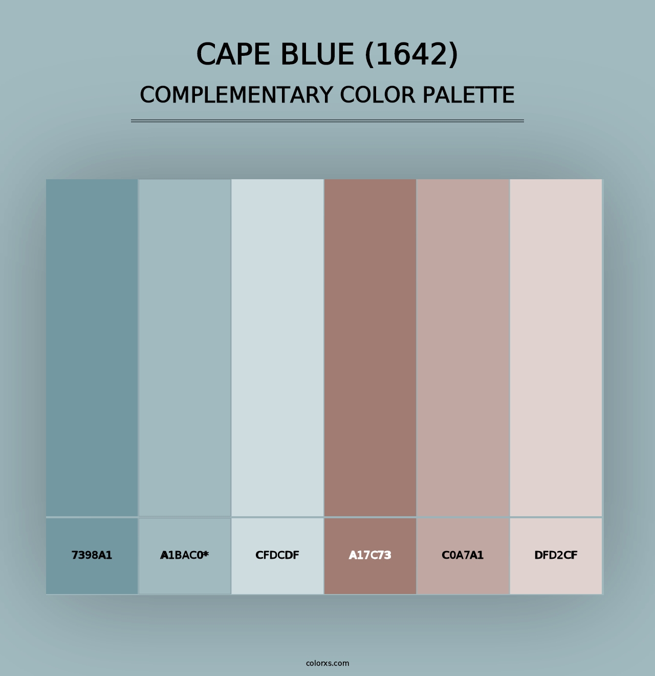 Cape Blue (1642) - Complementary Color Palette