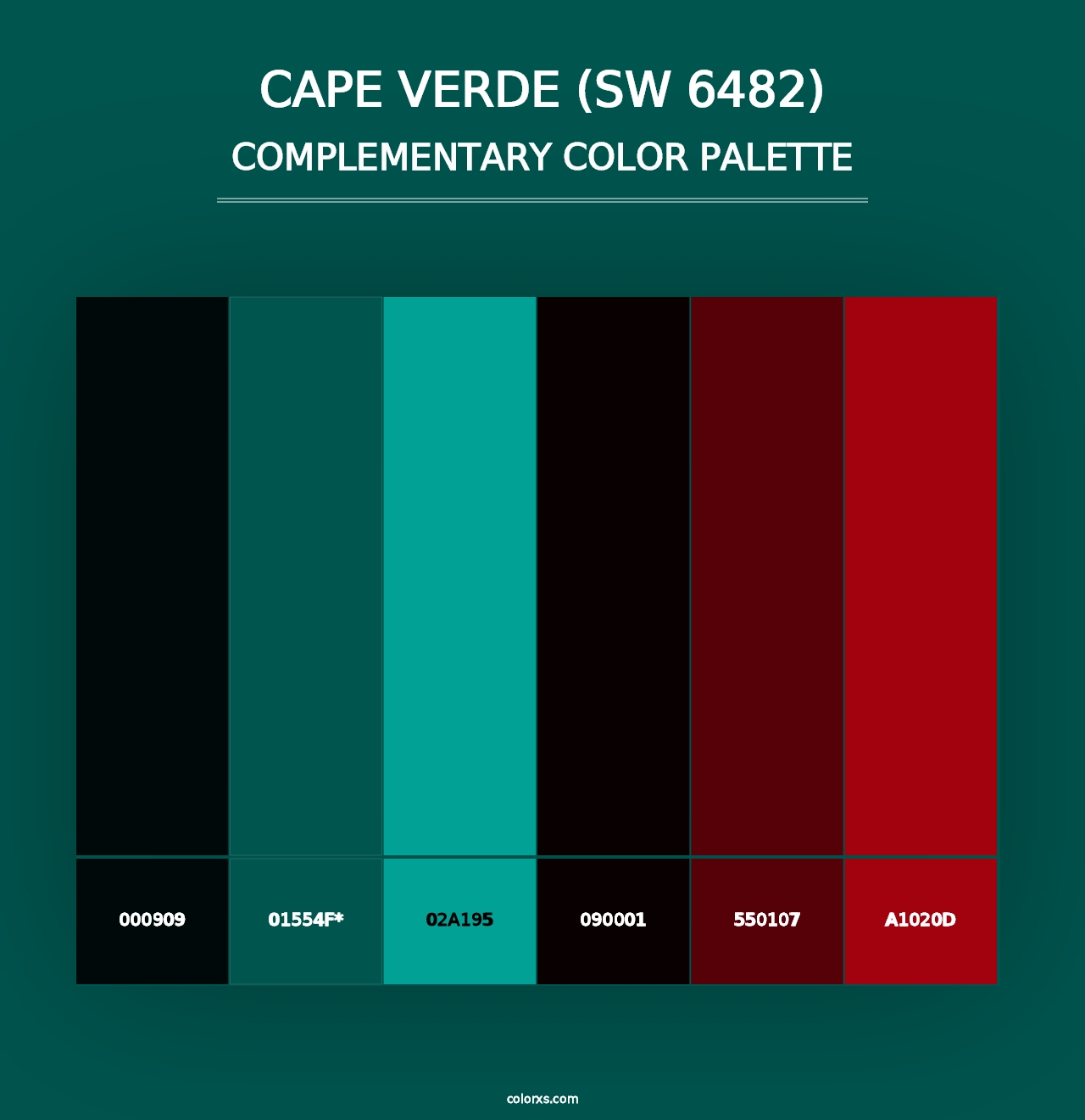 Cape Verde (SW 6482) - Complementary Color Palette