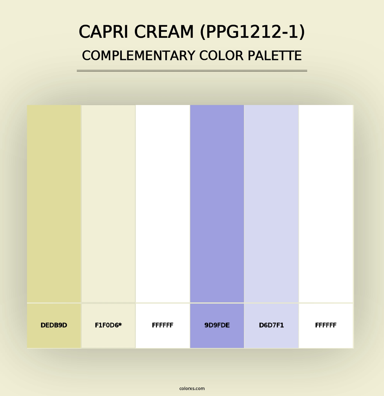 Capri Cream (PPG1212-1) - Complementary Color Palette