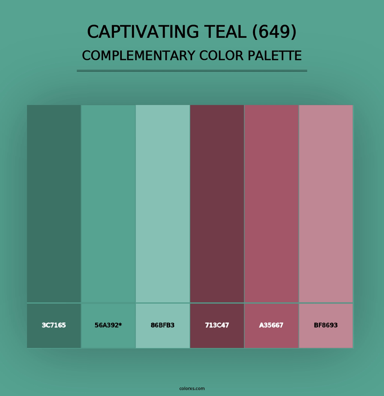 Captivating Teal (649) - Complementary Color Palette