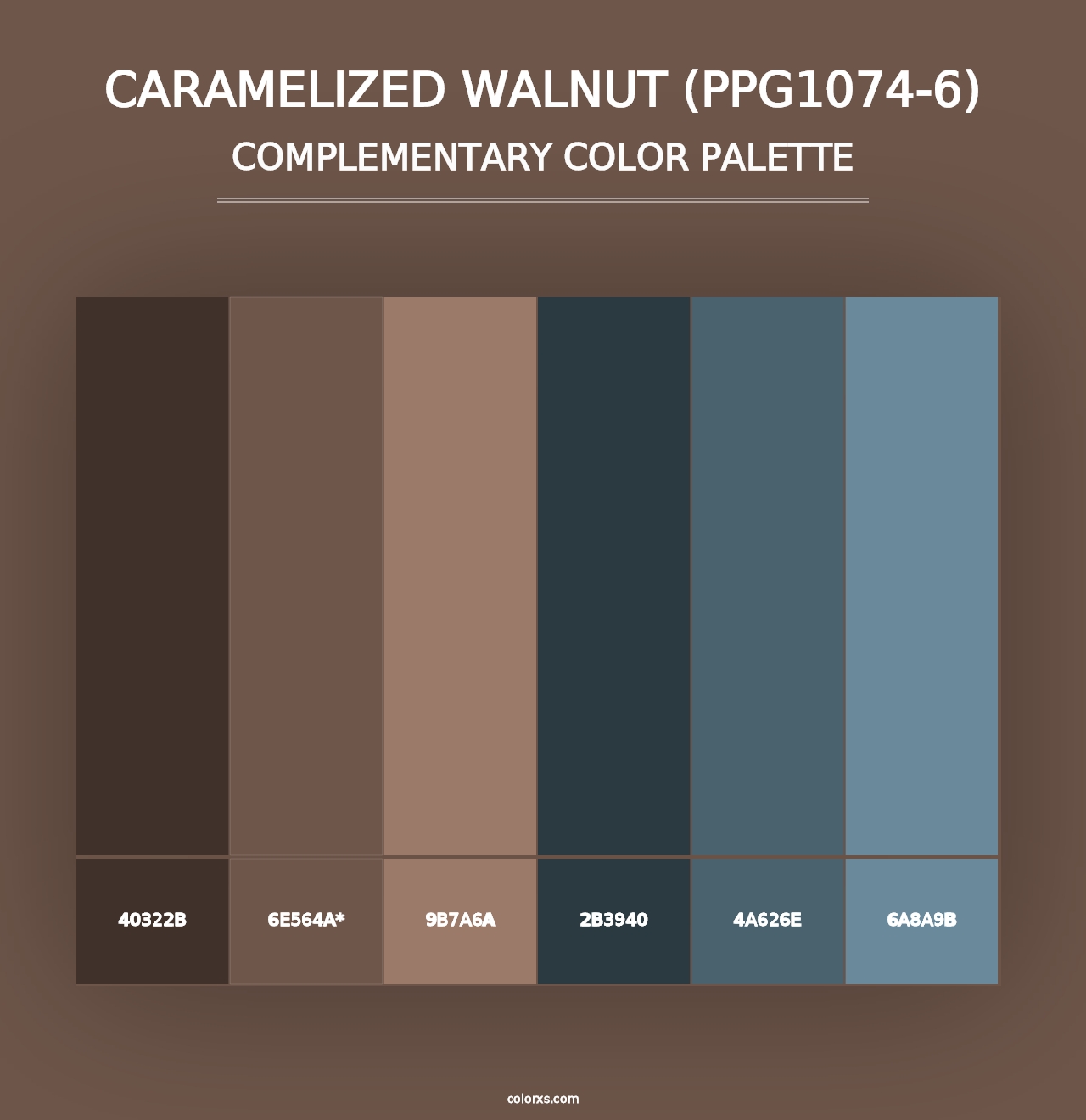 Caramelized Walnut (PPG1074-6) - Complementary Color Palette