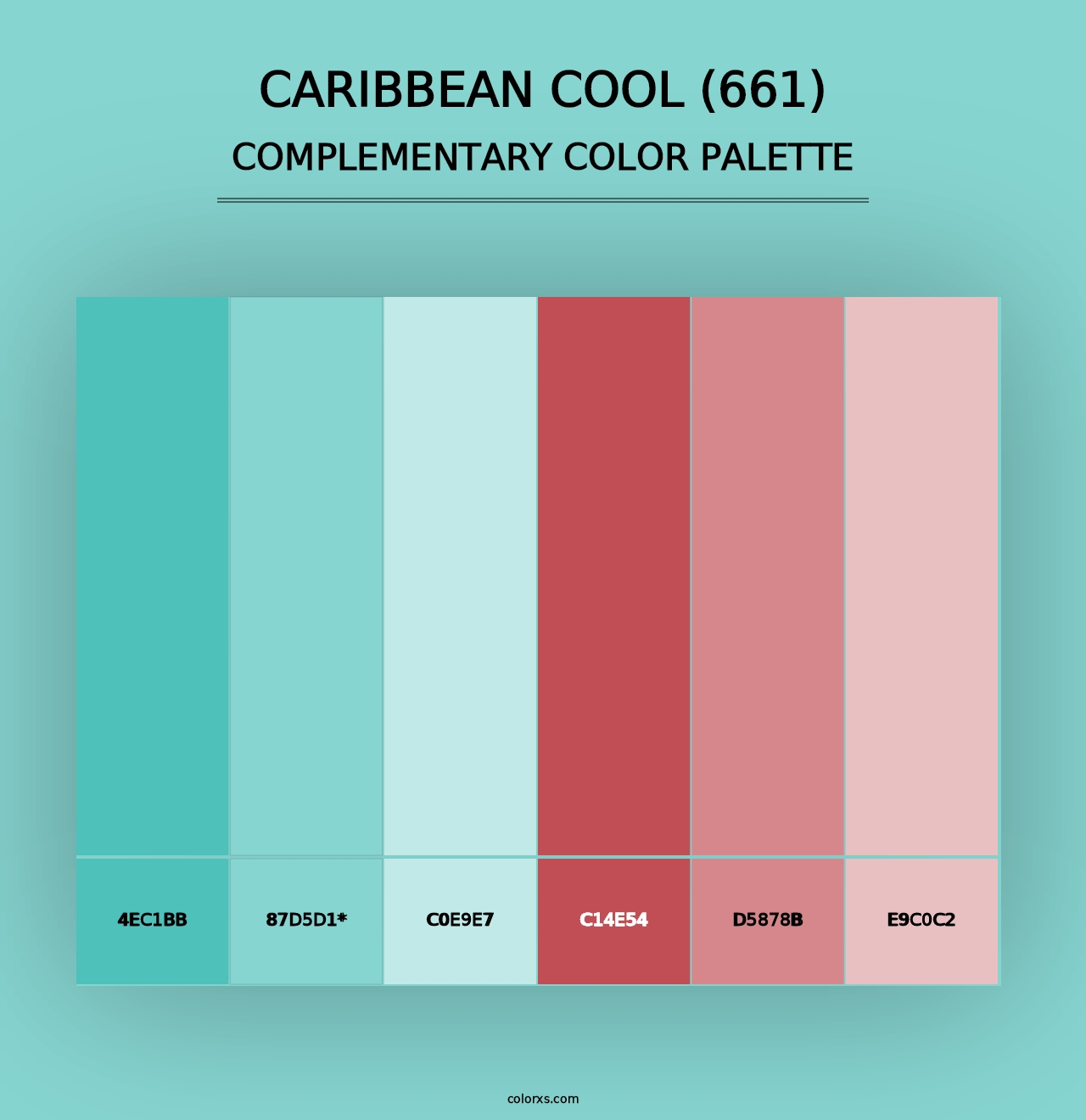 Caribbean Cool (661) - Complementary Color Palette