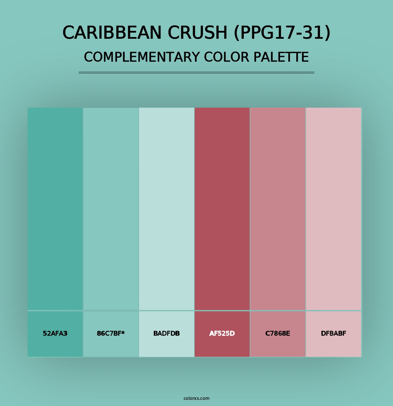 Caribbean Crush (PPG17-31) - Complementary Color Palette