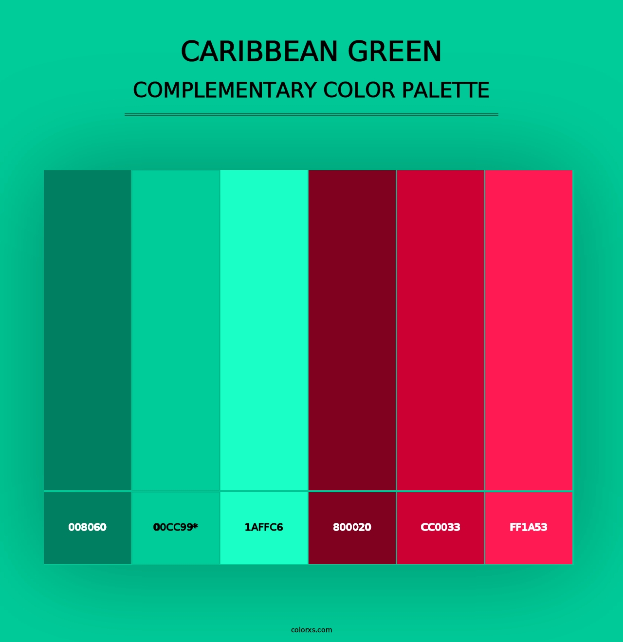 Caribbean green - Complementary Color Palette