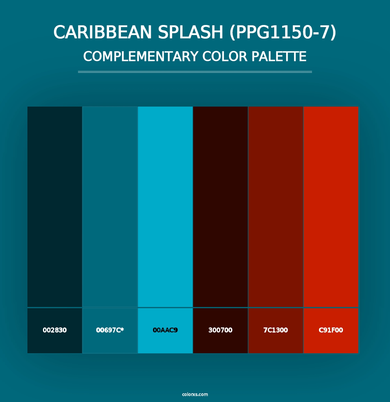 Caribbean Splash (PPG1150-7) - Complementary Color Palette