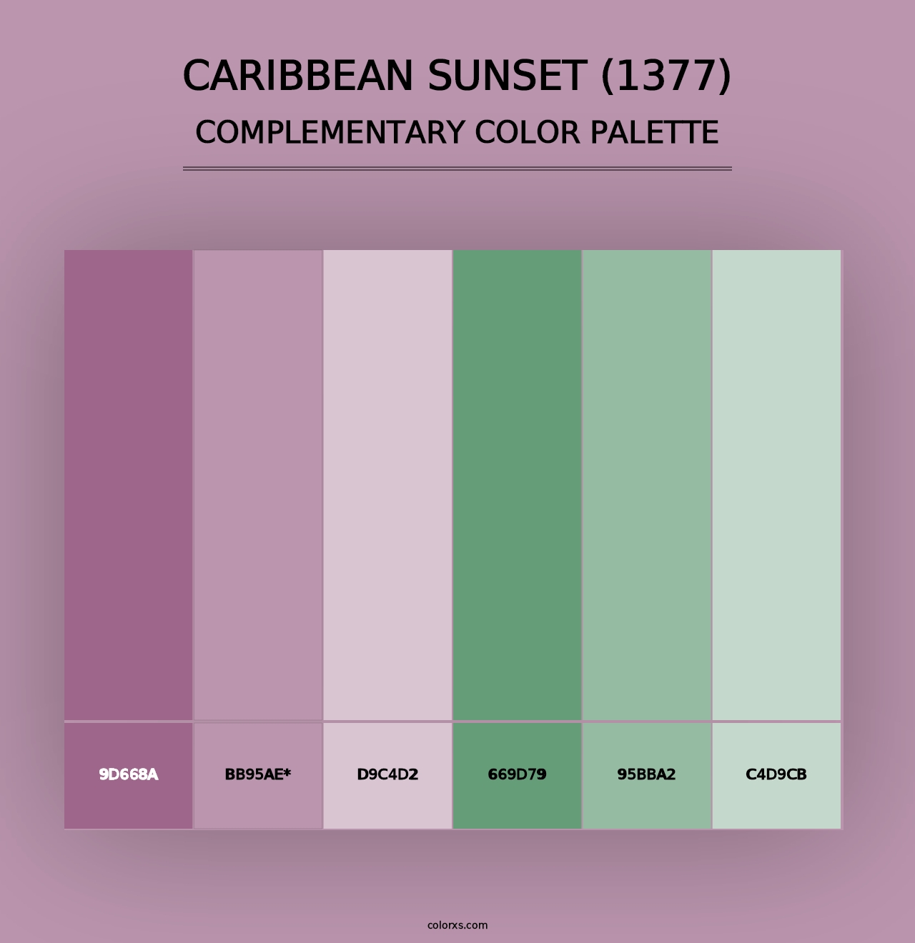 Caribbean Sunset (1377) - Complementary Color Palette