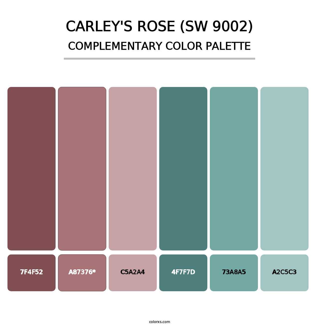 Carley's Rose (SW 9002) - Complementary Color Palette