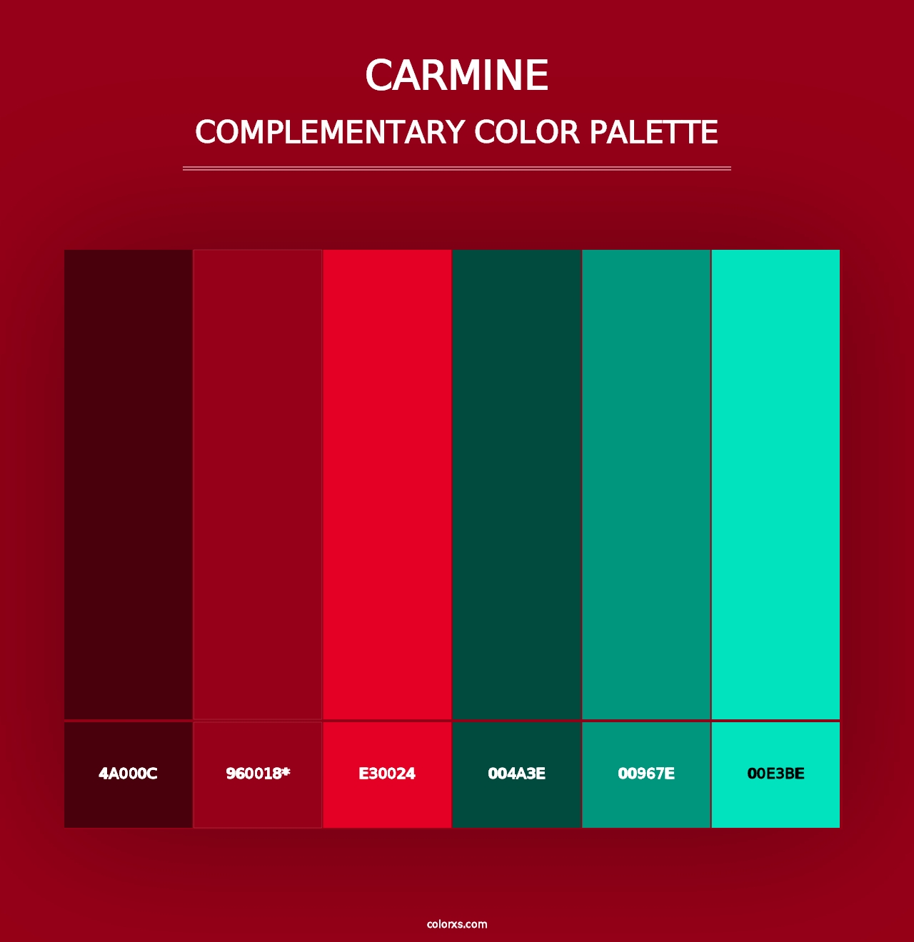 Carmine - Complementary Color Palette