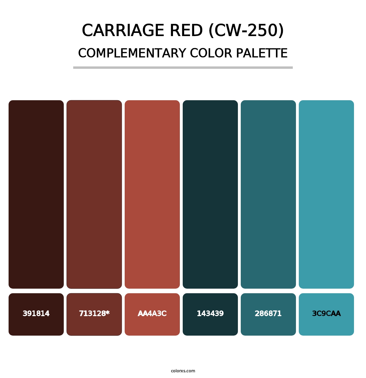 Carriage Red (CW-250) - Complementary Color Palette