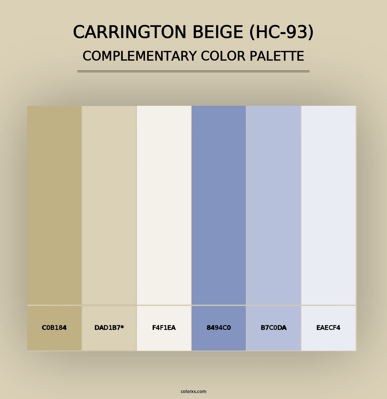 Carrington Beige (HC-93) - Complementary Color Palette