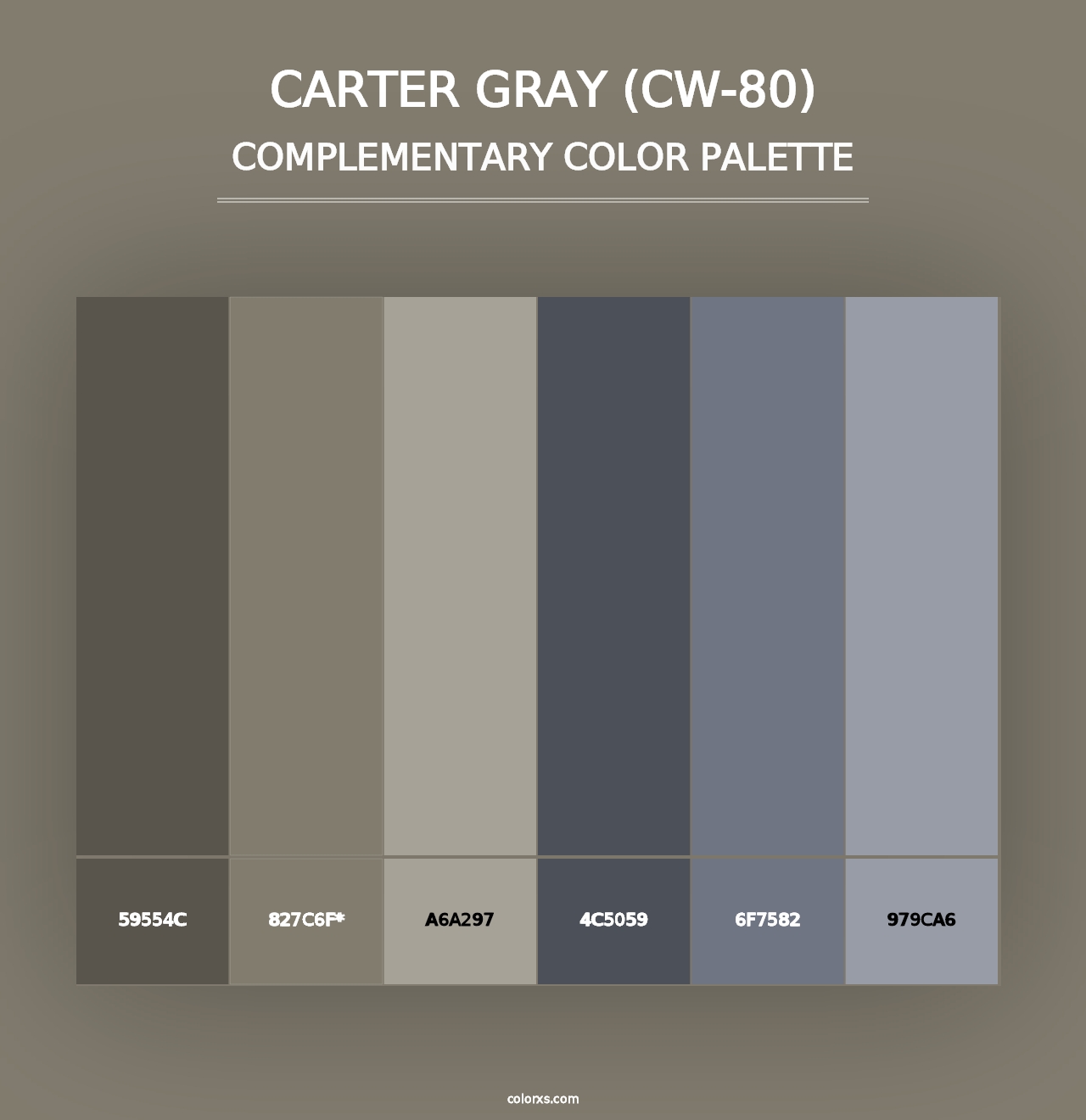 Carter Gray (CW-80) - Complementary Color Palette