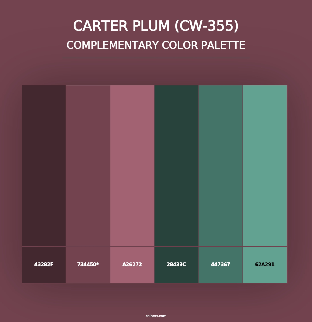 Carter Plum (CW-355) - Complementary Color Palette