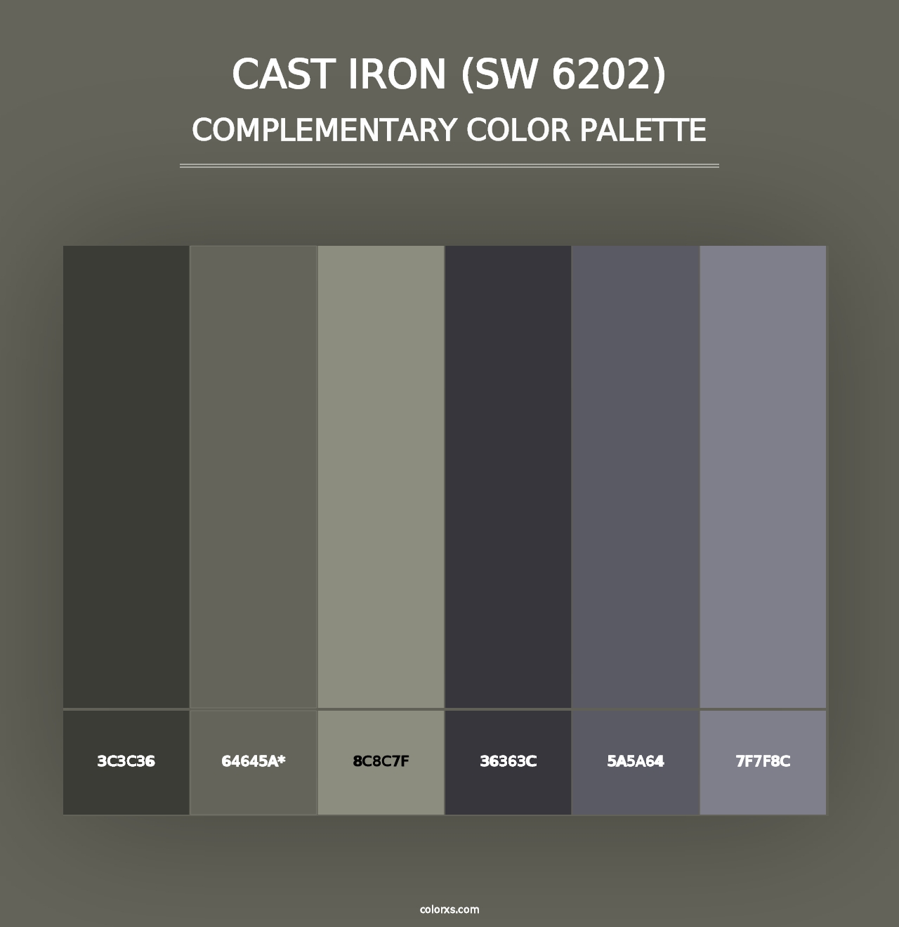 Cast Iron (SW 6202) - Complementary Color Palette