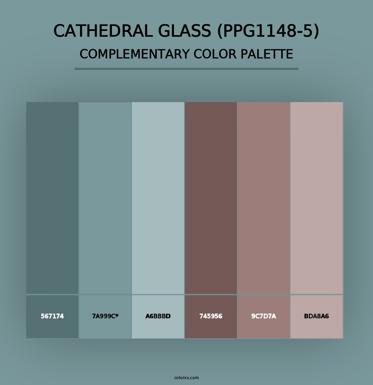 Cathedral Glass (PPG1148-5) - Complementary Color Palette