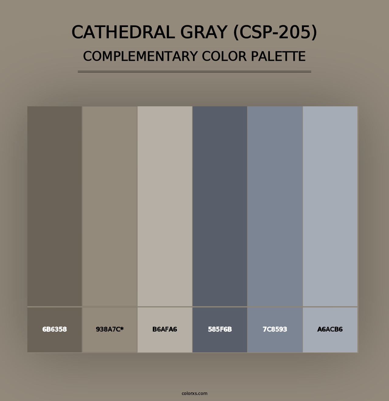 Cathedral Gray (CSP-205) - Complementary Color Palette