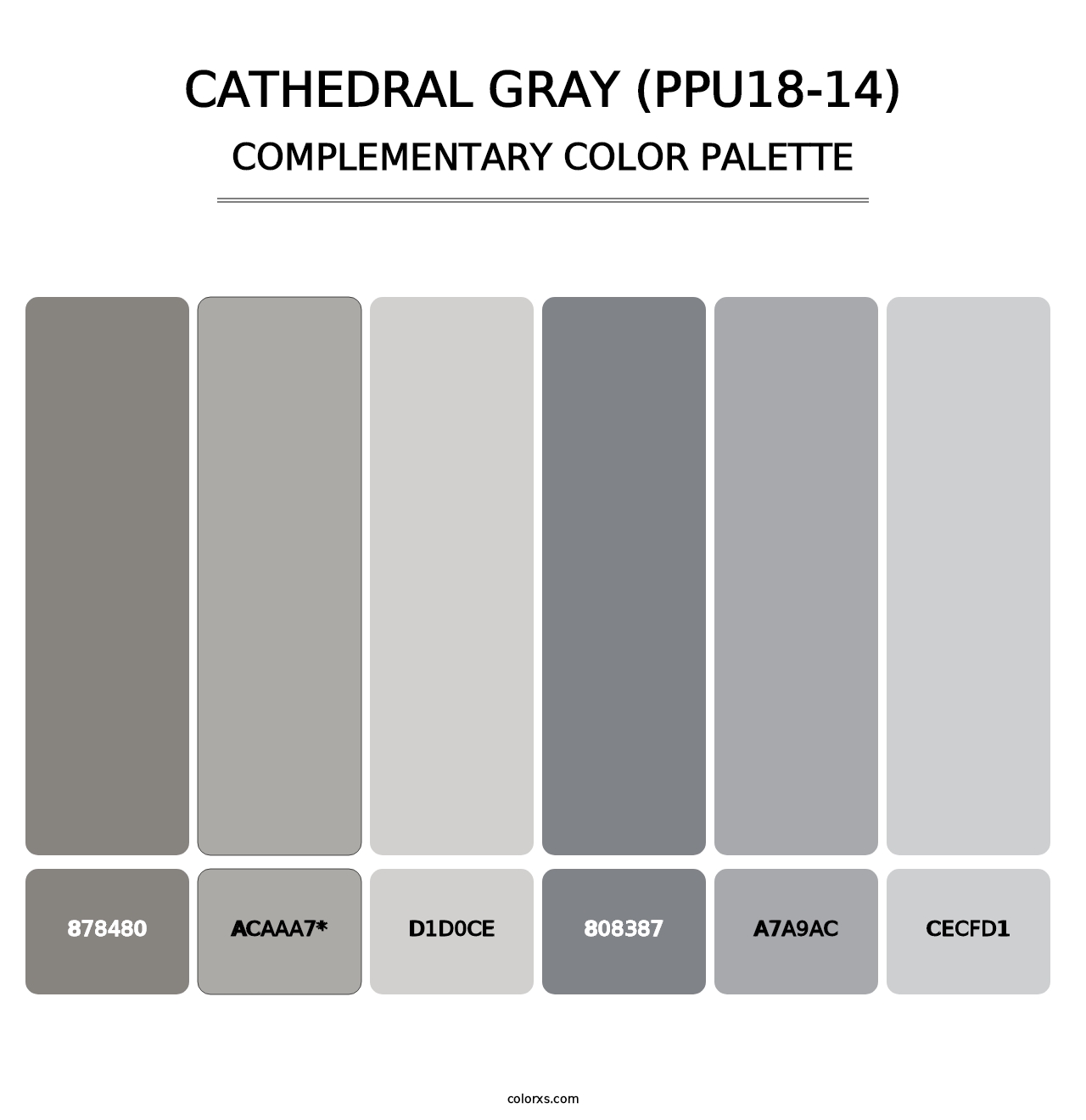 Cathedral Gray (PPU18-14) - Complementary Color Palette