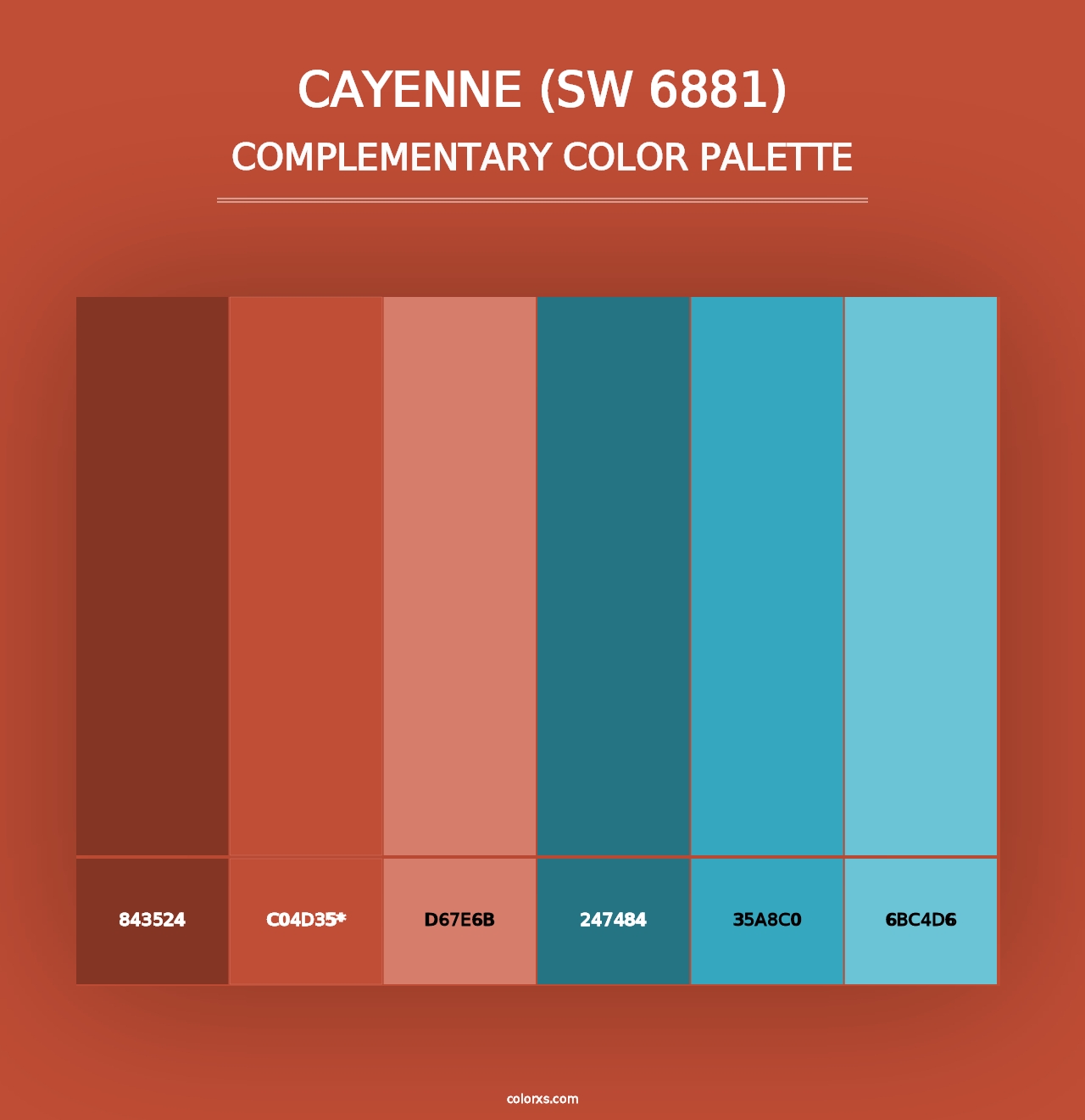 Cayenne (SW 6881) - Complementary Color Palette