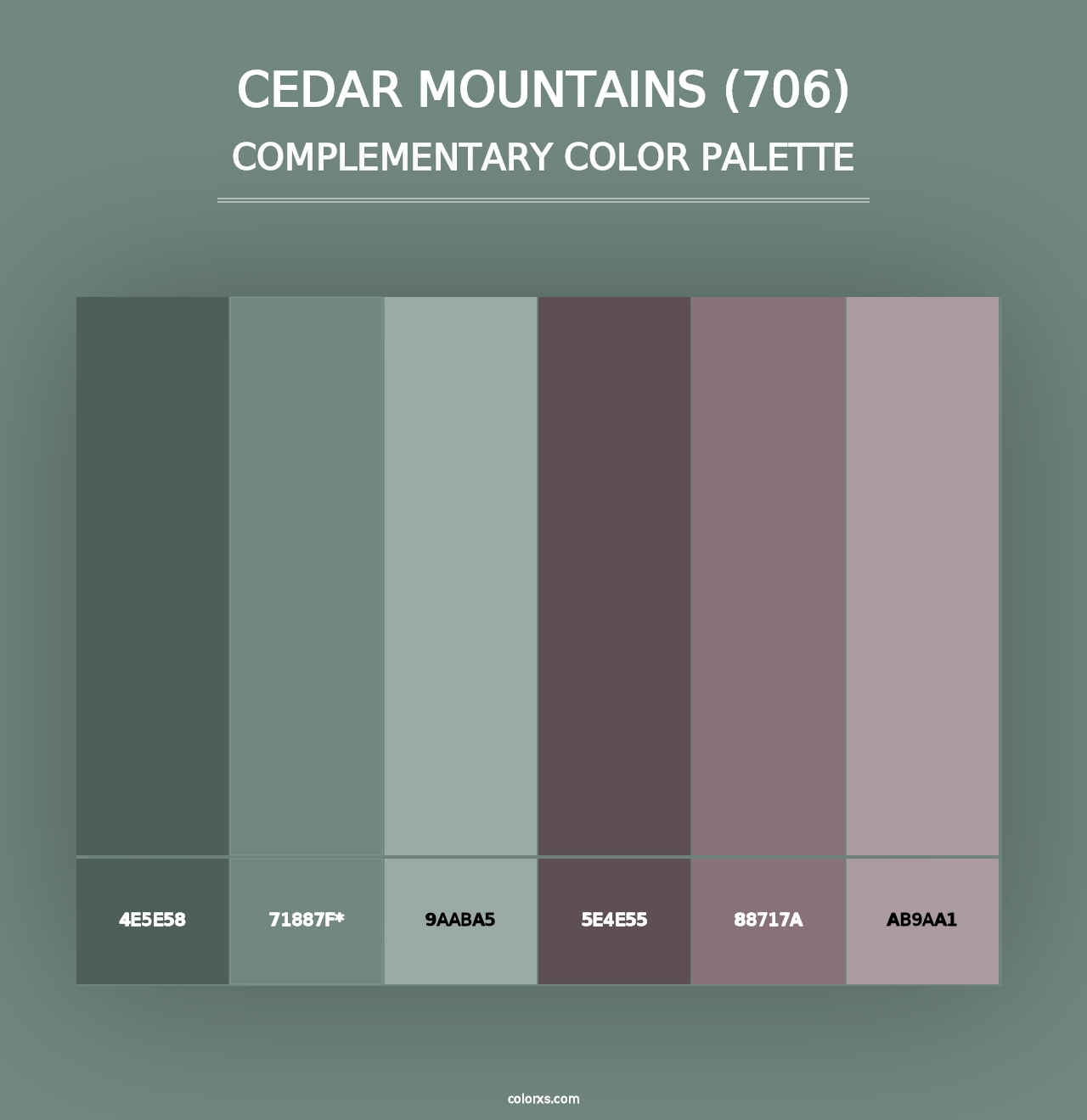 Cedar Mountains (706) - Complementary Color Palette