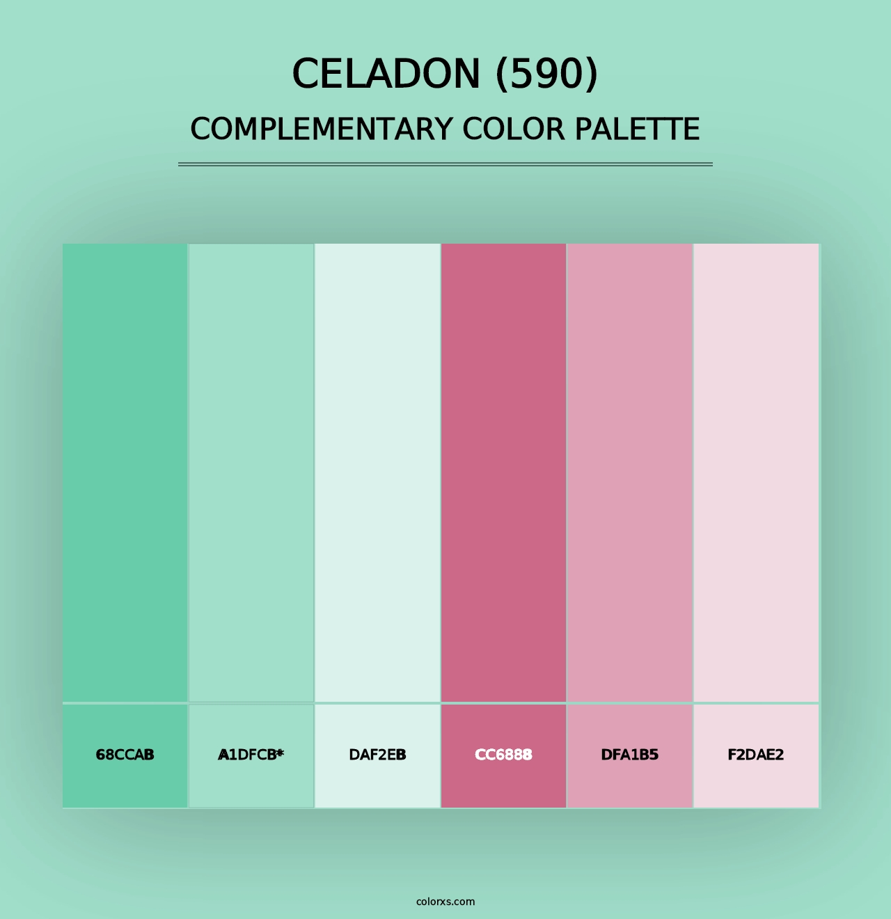 Celadon (590) - Complementary Color Palette