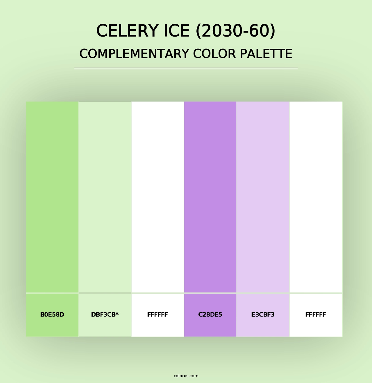 Celery Ice (2030-60) - Complementary Color Palette