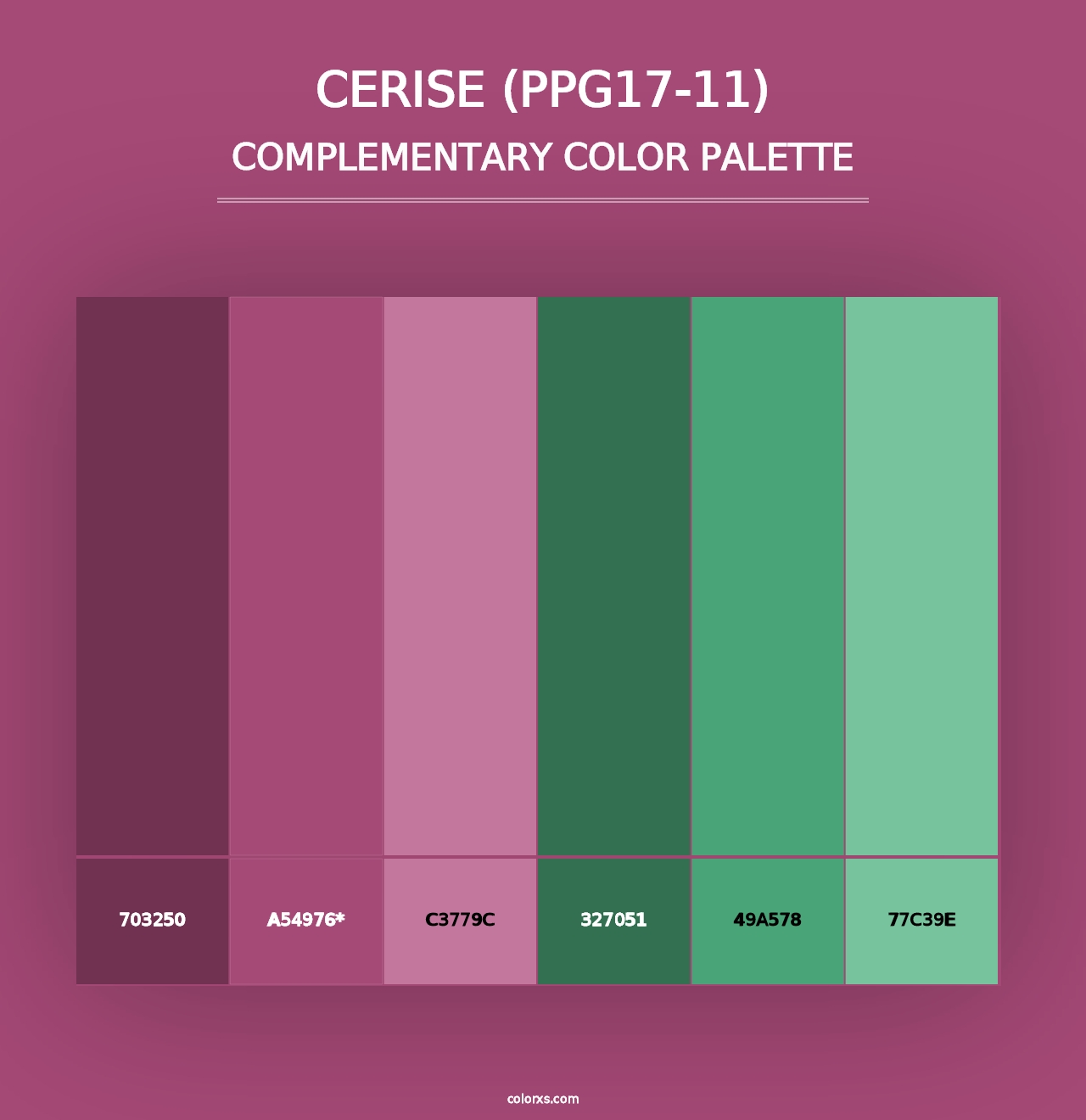 Cerise (PPG17-11) - Complementary Color Palette