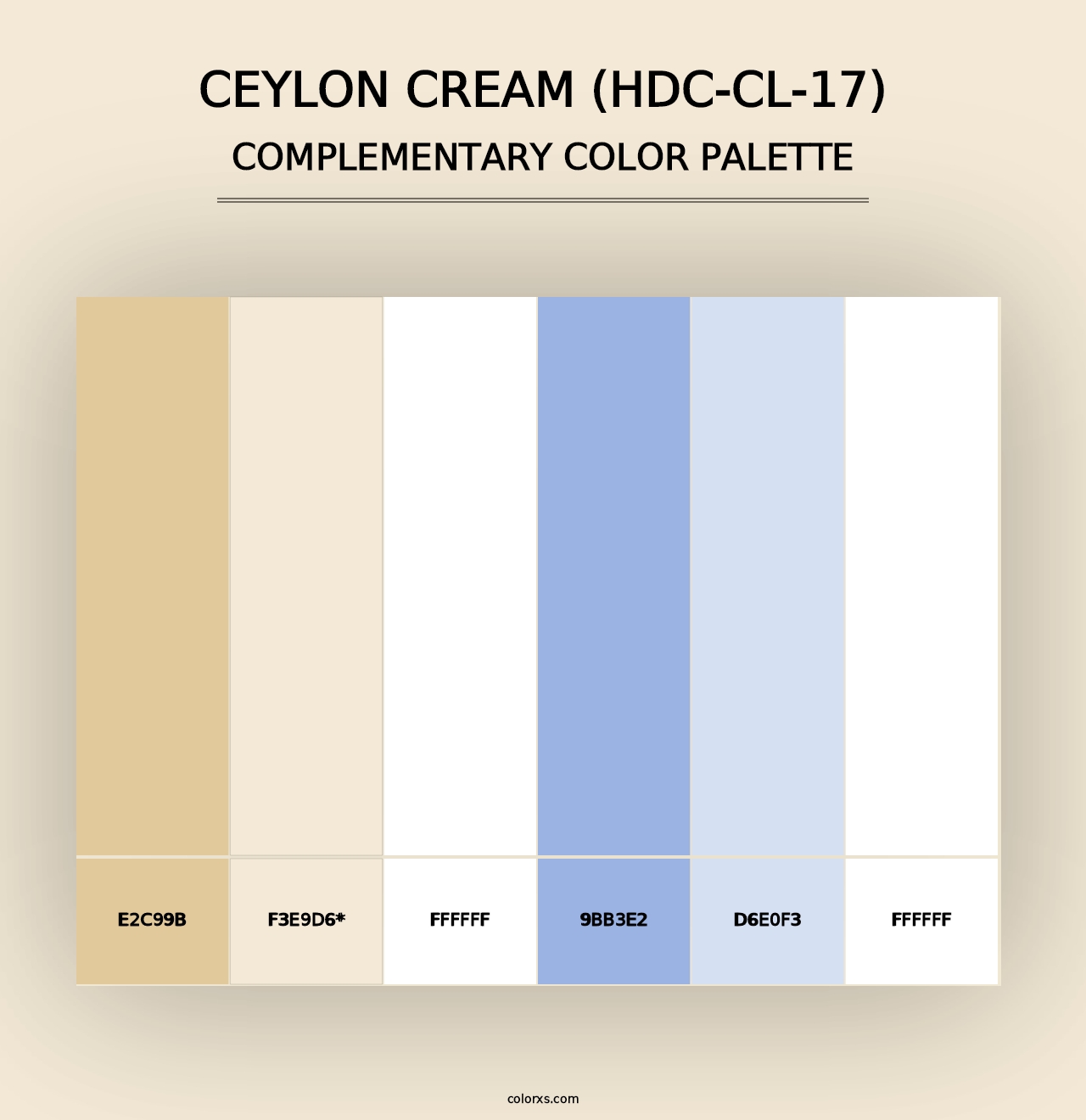 Ceylon Cream (HDC-CL-17) - Complementary Color Palette