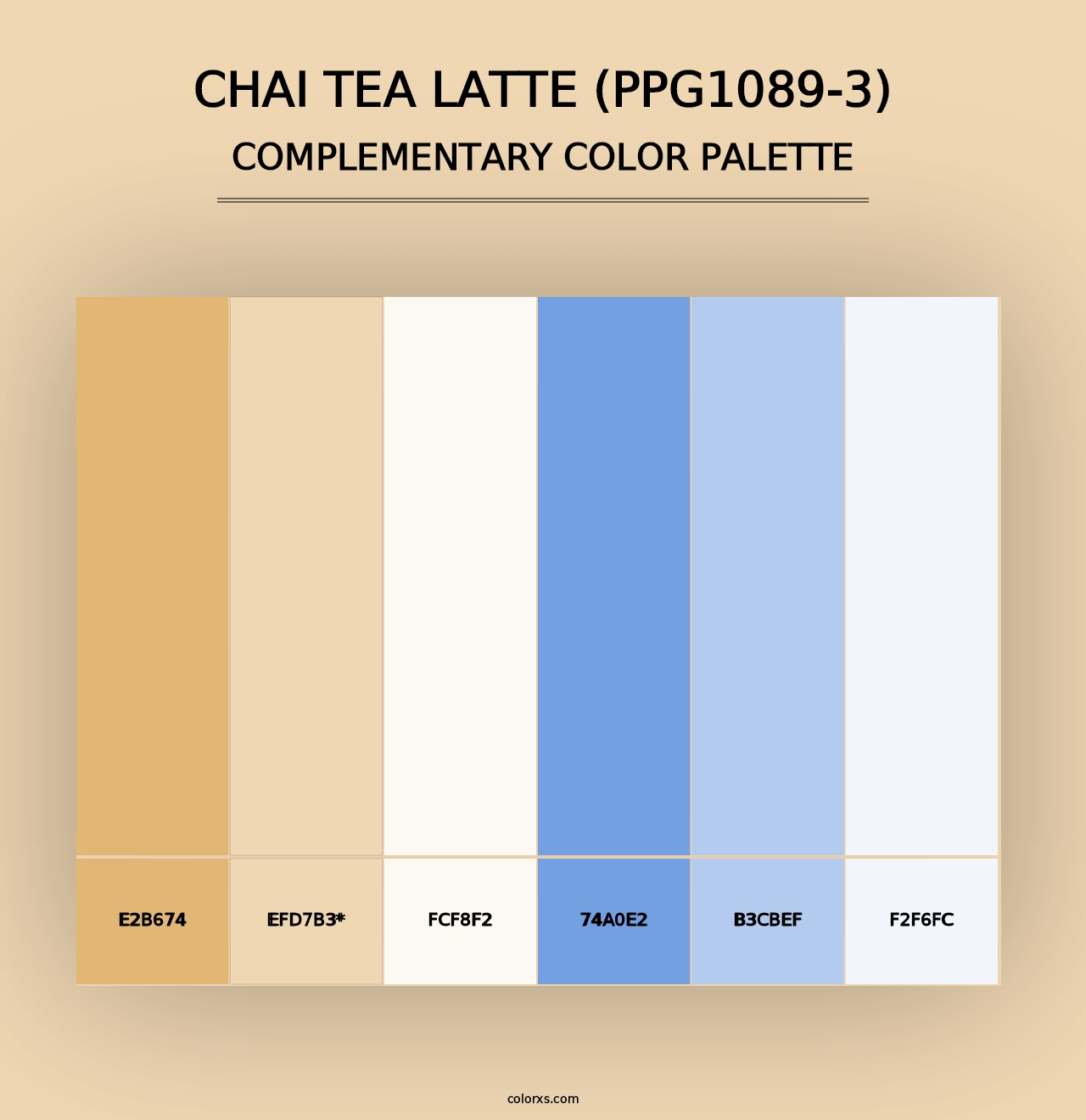 Chai Tea Latte (PPG1089-3) - Complementary Color Palette