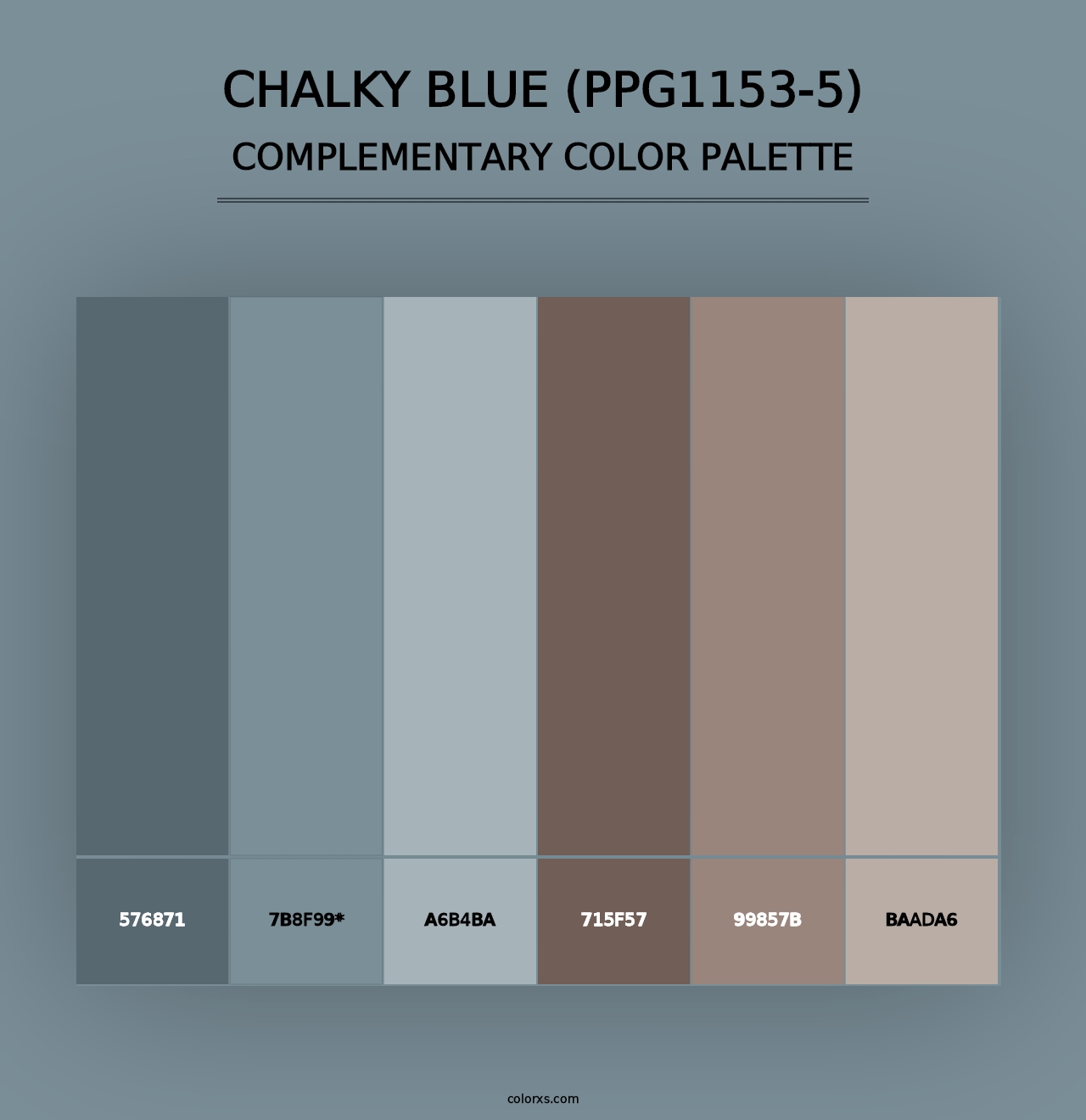 Chalky Blue (PPG1153-5) - Complementary Color Palette