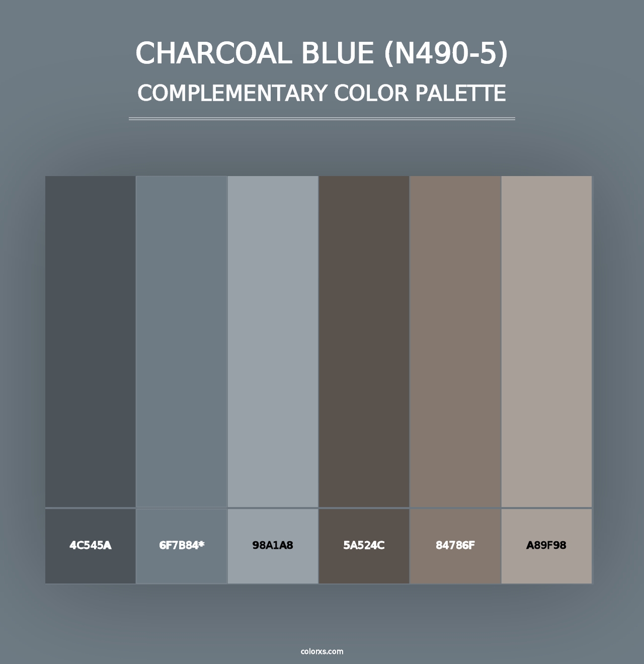 Charcoal Blue (N490-5) - Complementary Color Palette