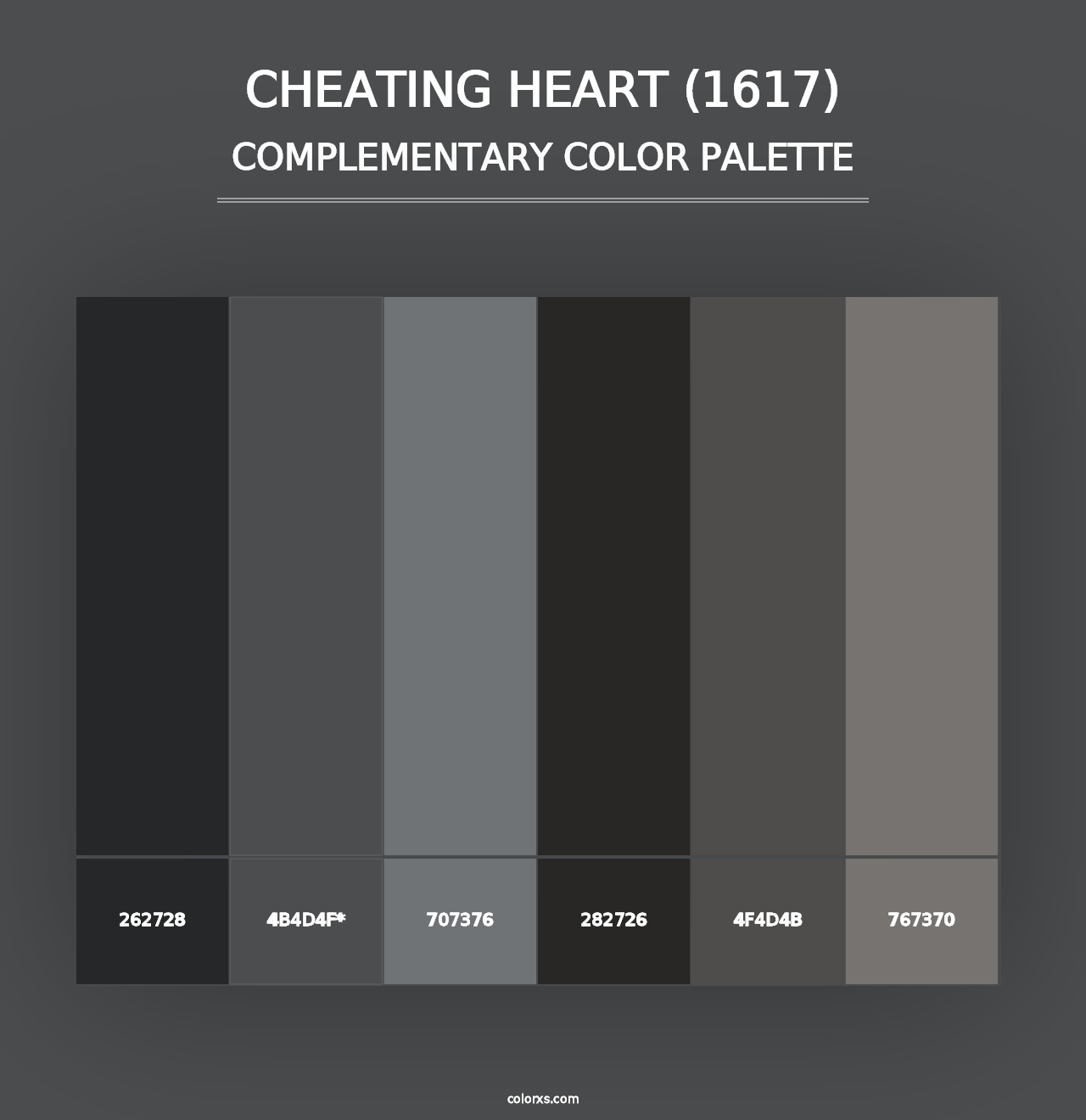 Cheating Heart (1617) - Complementary Color Palette