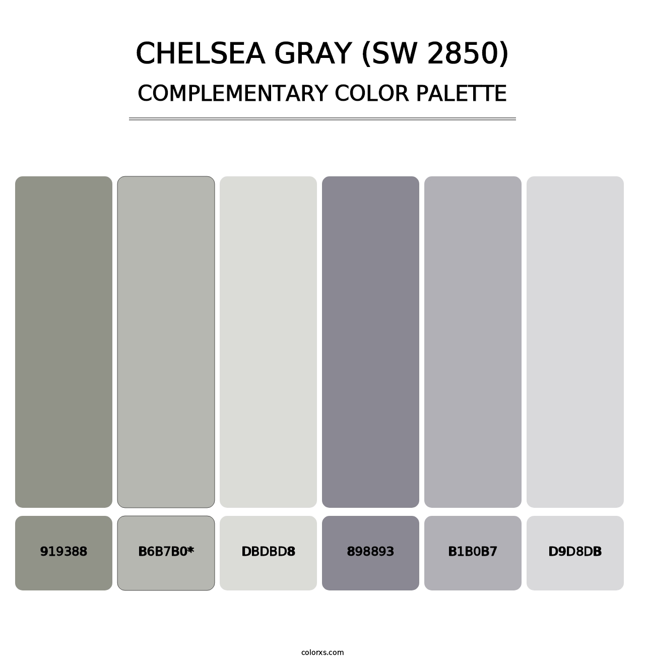 Chelsea Gray (SW 2850) - Complementary Color Palette