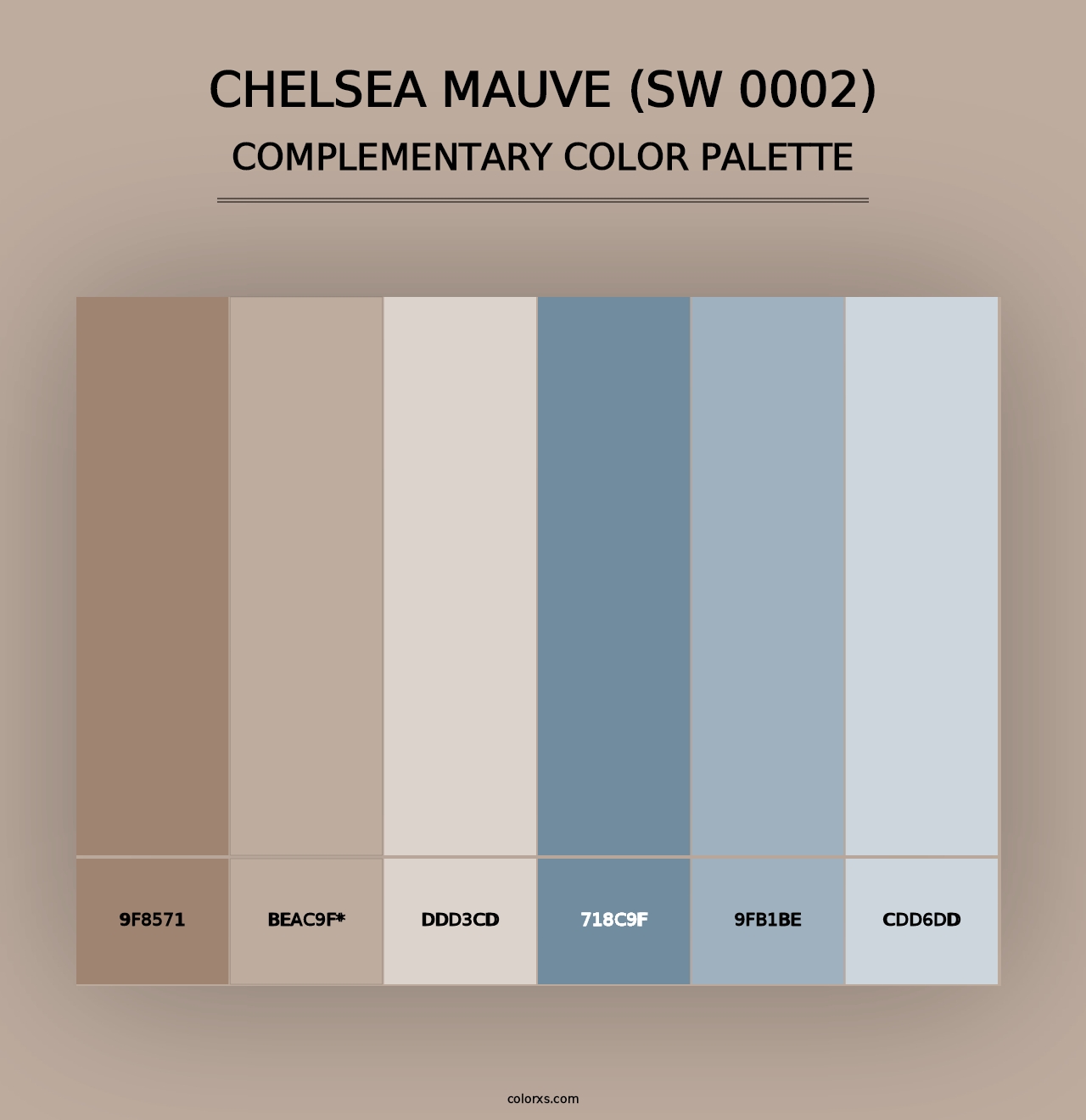 Chelsea Mauve (SW 0002) - Complementary Color Palette