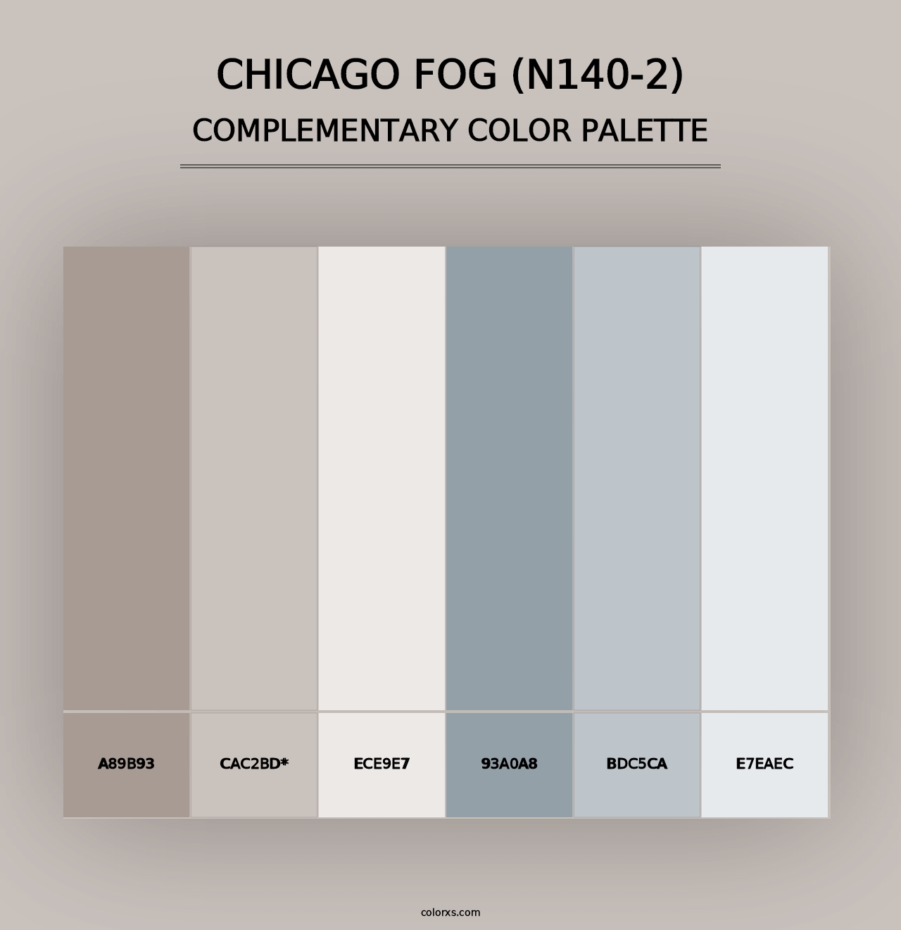 Chicago Fog (N140-2) - Complementary Color Palette