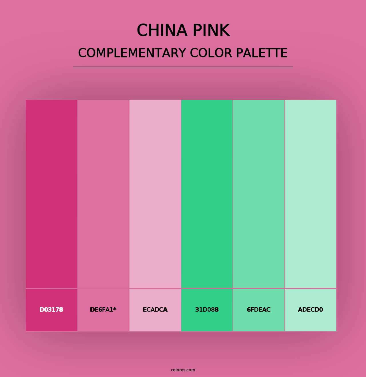 China Pink - Complementary Color Palette