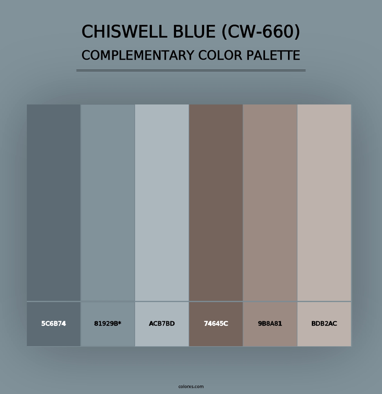 Chiswell Blue (CW-660) - Complementary Color Palette