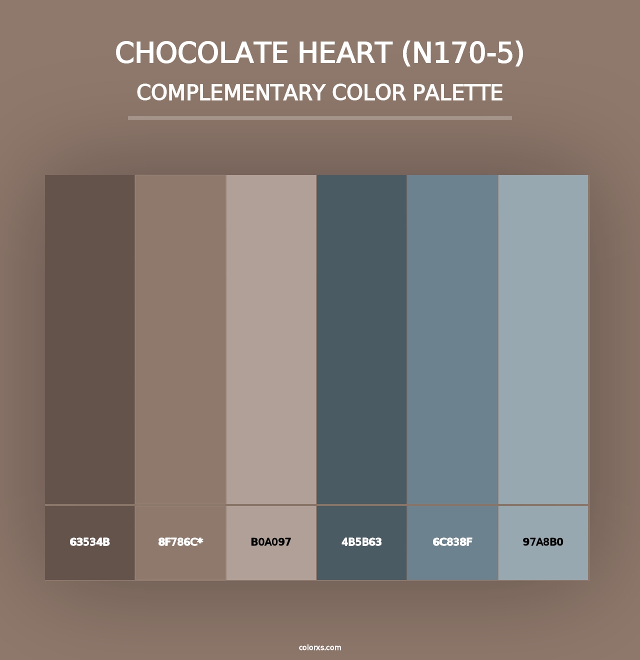 Chocolate Heart (N170-5) - Complementary Color Palette