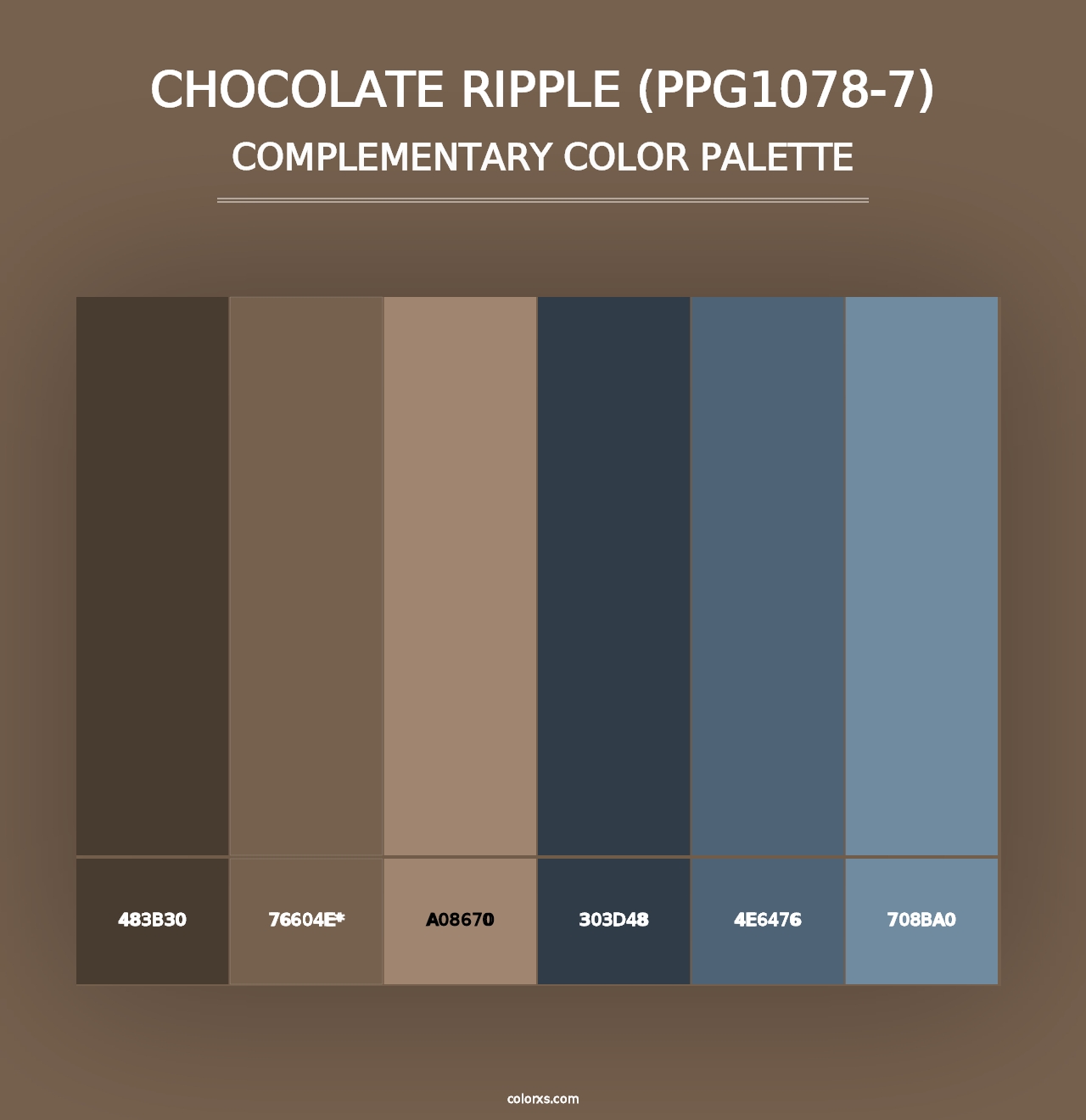 Chocolate Ripple (PPG1078-7) - Complementary Color Palette