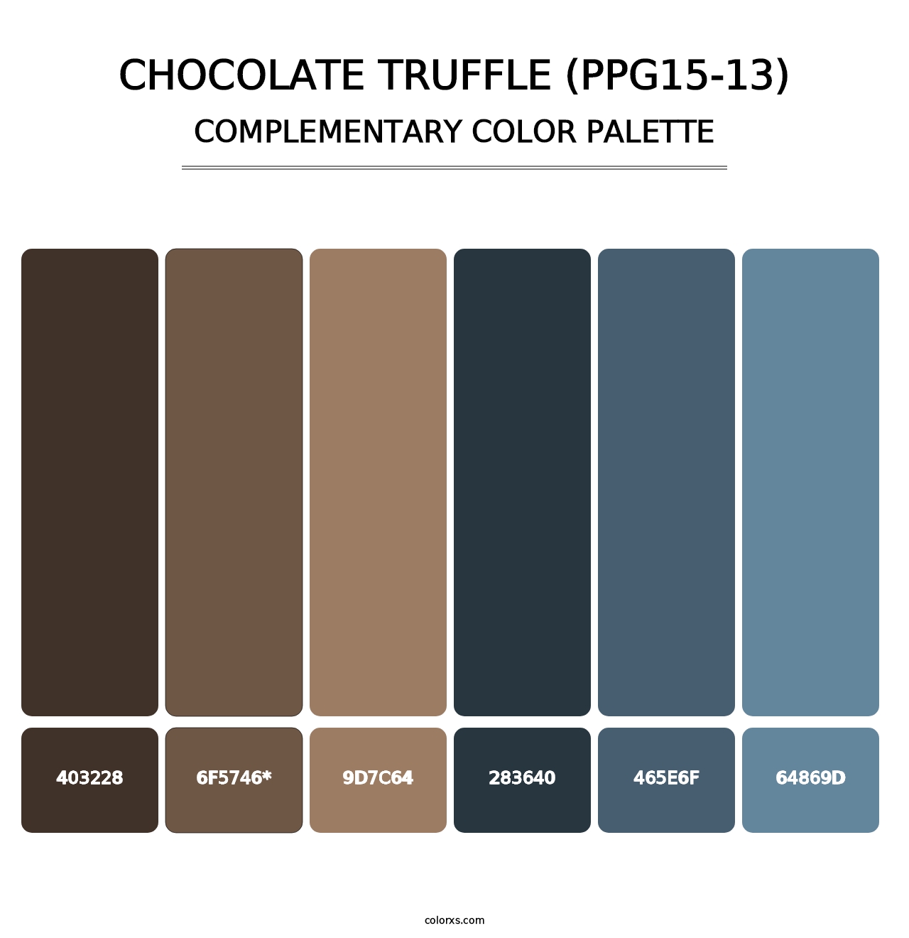 Chocolate Truffle (PPG15-13) - Complementary Color Palette