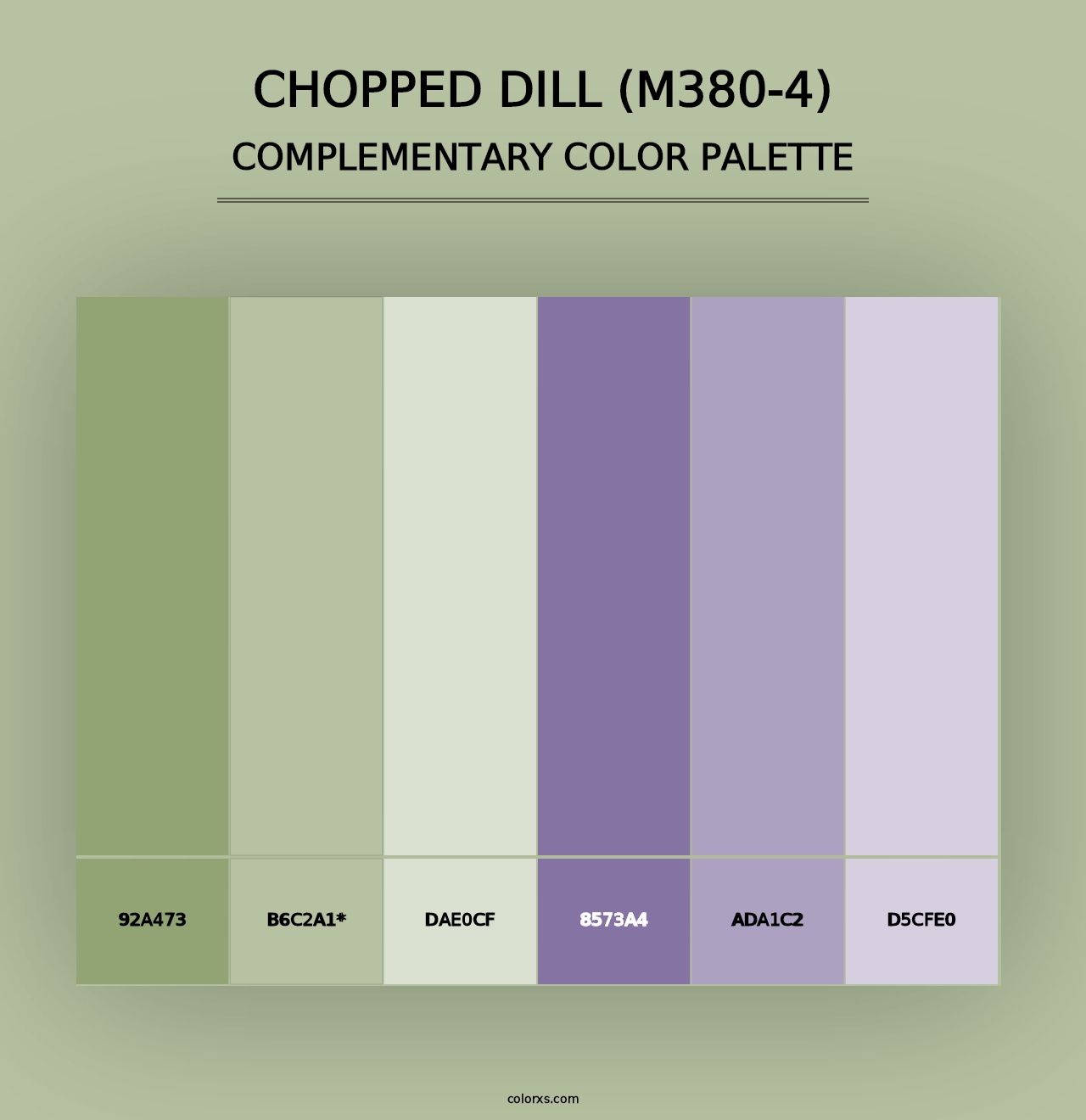 Chopped Dill (M380-4) - Complementary Color Palette