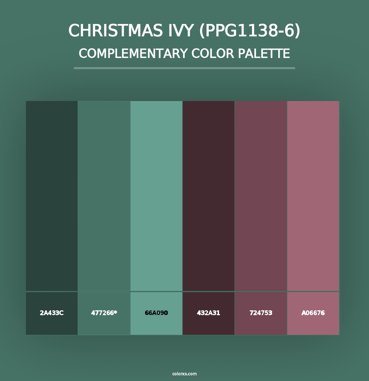 Christmas Ivy (PPG1138-6) - Complementary Color Palette